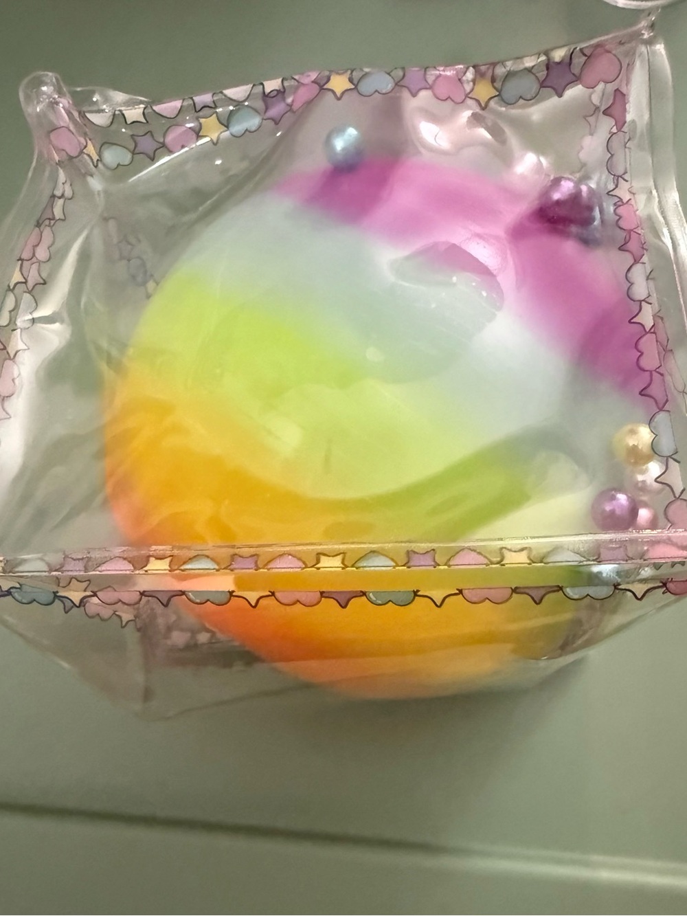 Pastel Rainbow Squeeze Ball Stress Toy - Multicolor